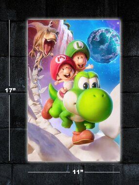 Super Mario Galaxy movie poster 11x17 wall art print merch video game baby luigi
